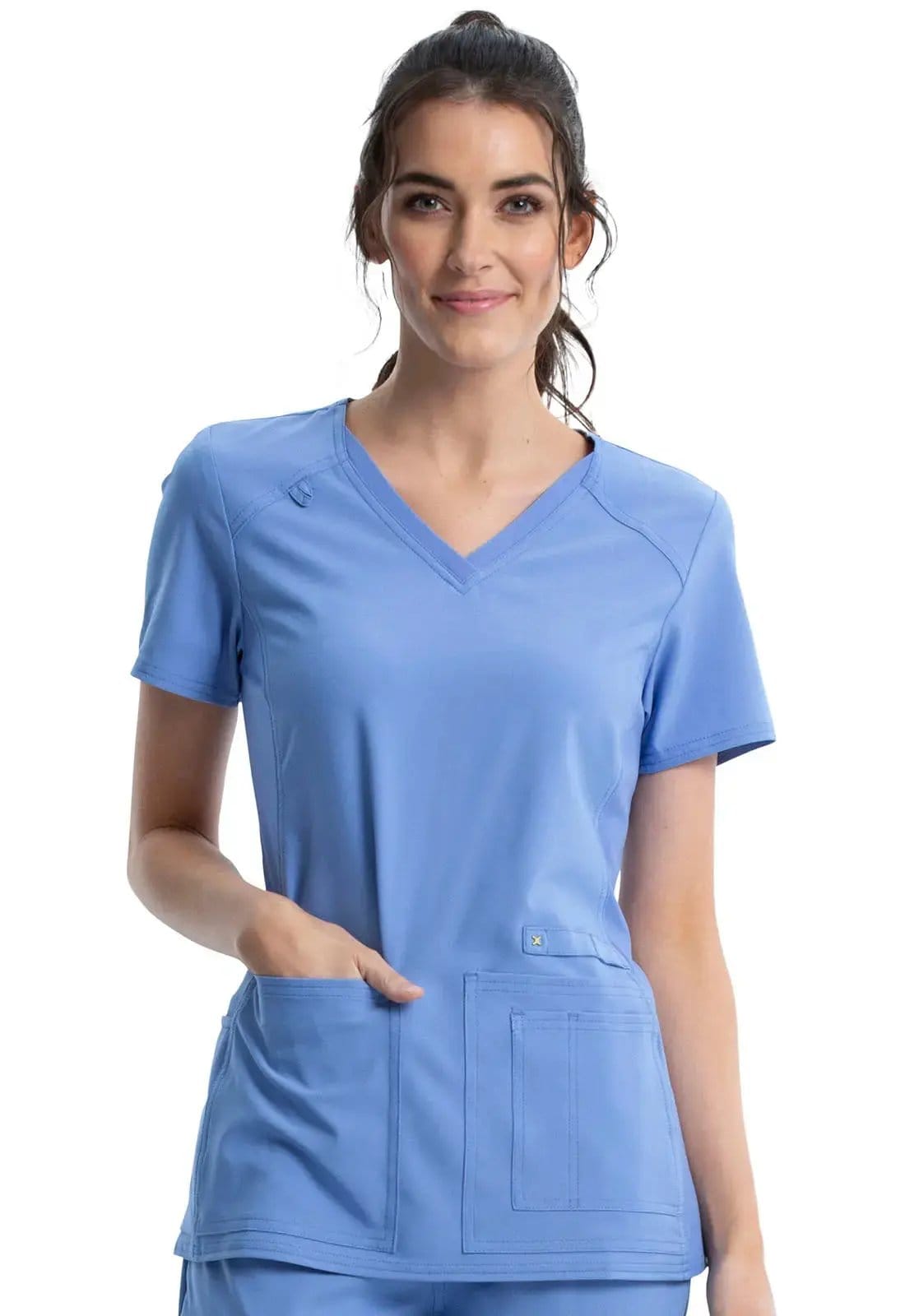 Cherokee IFlex Women's Knit Panel Scrub Top CK605 Simply Scrubs Australia